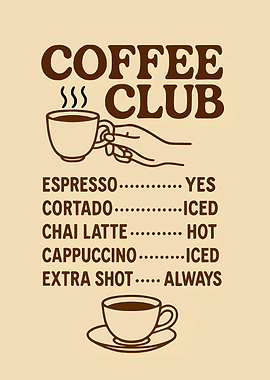 Coffee Club Menu