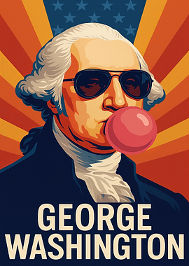 George Washington Bubble Gum Pop Art