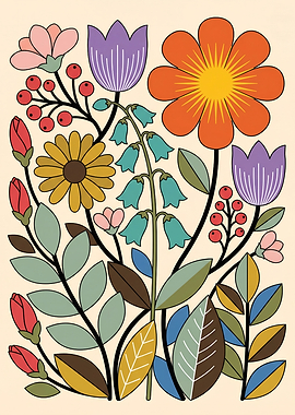 Modern Scandinavian Floral Art