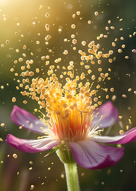 Flower with Pollen Explosion