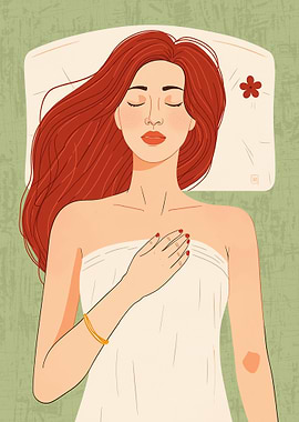 Woman Resting Illustration