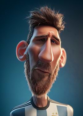 Cartoonish Lionel Messi Portrait