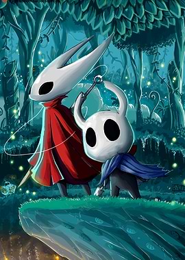 Hollow Knight and Hornet in Forest