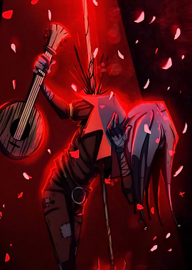 Stylized Figure with Musical Instrument