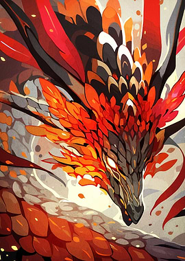 Fiery Dragon Digital Art