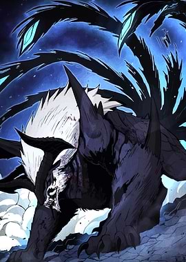 Fantasy Beast with Tails and Spikes