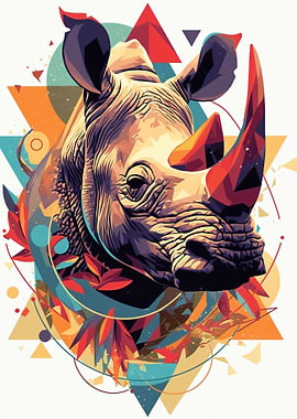 Geometric Rhino Art