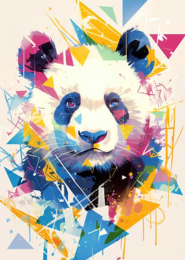 Colorful Panda Abstract Art