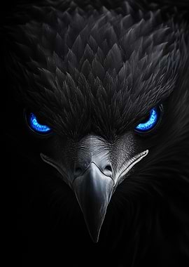 Black Eagle with Blue Eyes