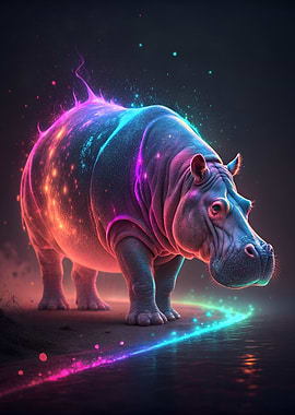 Neon Hippopotamus