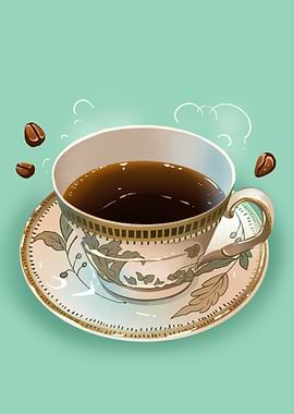 Elegant Coffee Cup Illustration
