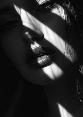 Monochrome Portrait with Shadow Play
