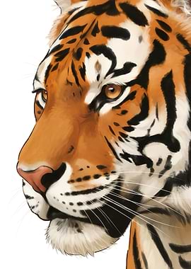Tiger Portrait Close-Up
