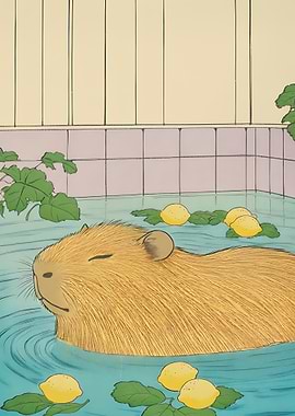 Capybara Bath Shower Funny Animal