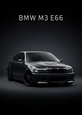 black BMW M3 E66 poster