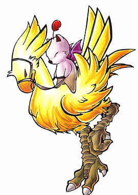 Chocobo and Moogle Illustration