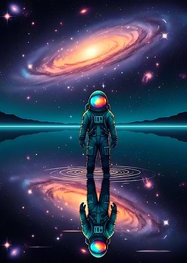 Astronaut Reflection in Space