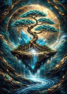 Floating Island with Bonsai Tree