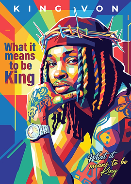 King Von Colorful Portrait