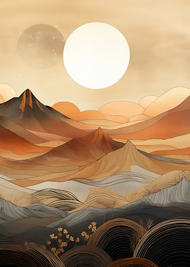 Abstract Mountain Landscape