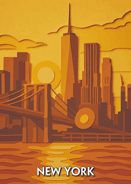 New York Cityscape Paper Cutout