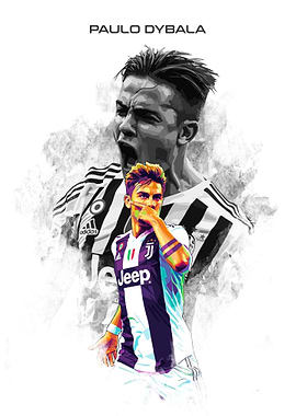 Paulo Dybala Colorful Portrait