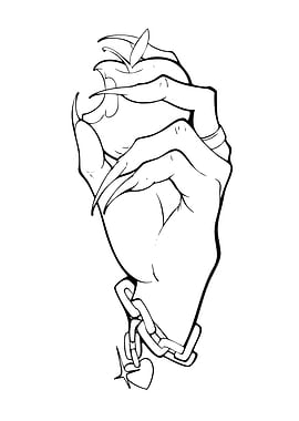 Witch Hand Holding Bitten Apple