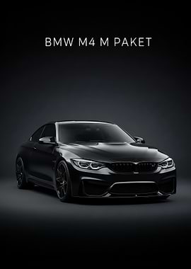 BMW M4 M Paket Black poster