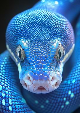 Blue Snake Close-Up