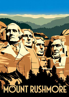 Mount Rushmore Illustration