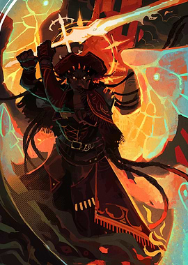 Warrior with Sword in Fantasy Setting