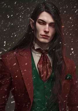 Elegant Elf in Winter Snow