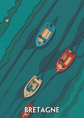 Bretagne Boats Illustration