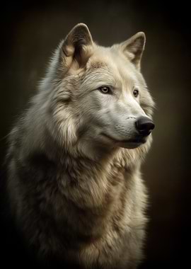 Portrait of a White Wolf