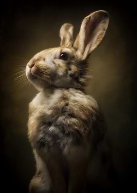 Portrait of a Brown Rabbit