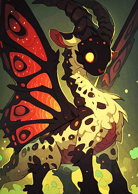 Fantasy Creature with Butterfly Wings