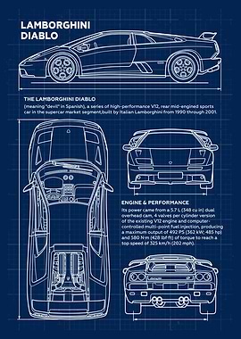 Car Lamborghini Diablo Blueprint