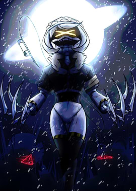 Murder Drones N menacingly poses