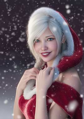 Winter Portrait of a Smiling Woman