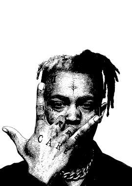 XXXTentacion Black and White Portrait