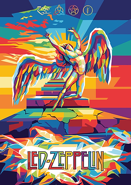 Led Zeppelin Angel Colorful Art