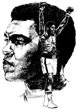 Muhammad Ali Black and White Portrait
