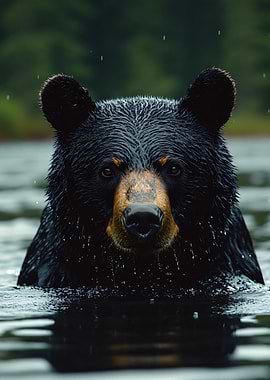 Black Bear Swimming