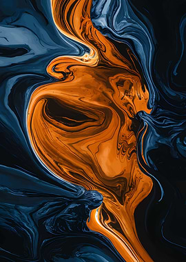 Abstract Blue and Orange Swirls