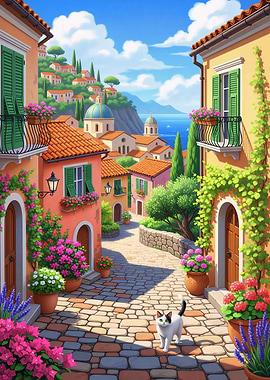 Sunlit Stroll Cat in Italian