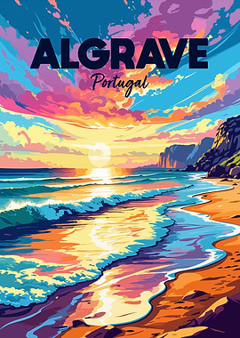 Algarve Portugal Beach Sunset Art