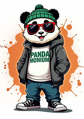 Cool Panda Cartoon Character