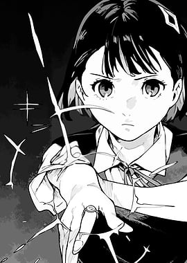 Anime Archer Girl Black and White