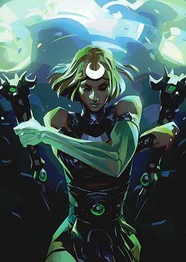 Female Warrior with Crescent Moon