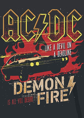 AC/DC Demon Fire Car Poster